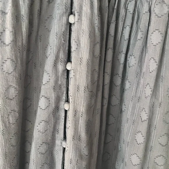 ANTHROPOLOGIE Peregrine Cotton Midi dress Blue Gray L 12 14 - Picture 8 of 15